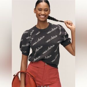Anthropologie Maeve “Ma Chérie” short-sleeve sweater, NWT size S